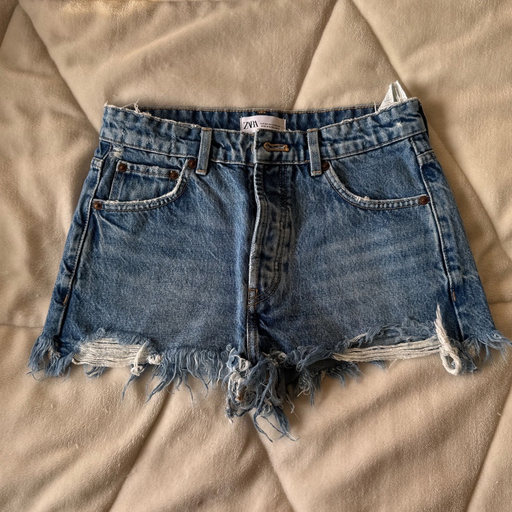 Zara Blue Denim Women Shorts